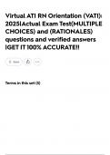 Virtual ATI RN Orientation &lpar;VATI&rpar;&colon; 2025&vert;Actual Exam Test&lpar;MULTIPLE CHOICES&rpar; and &lpar;RATIONALES&rpar; questions and verified answers &vert;GET IT 100&percnt; ACCURATE&excl;&excl;