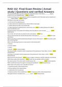 RAD 112  Final Exam Review &vert; Actual study &vert; Questions and verified Answers