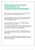 Digital radiography and pacs &lpar;CHAPTERS 8&comma; 9&comma; 10&comma; 11&rpar;QUESTIONS WITH ANSWERS