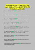 NASM PES Practice Exam UPDATED  Study Guide ACTUAL QUESTIONS AND  CORRECT ANSWERS