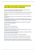 CA Property and Casualty Insurance Practice Exam With 100&percnt; Correct Answers 20242025