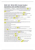RAD 112  Wrist HW &vert; Actual study &vert; Questions and verified Answers
