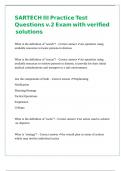 SARTECH III Practice Test Questions v&period;2 Exam with verified solutions 