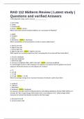 RAD 112 Midterm Review &vert; Latest study &vert; Questions and verified Answers