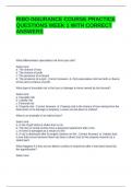 RIBO INSURANCE COURSE PRACTICE QUESTIONS WEEK 1 WITH CORRECT ANSWERS