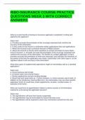 RIBO INSURANCE COURSE PRACTICE QUESTIONS WEEK 3 WITH CORRECT ANSWERS