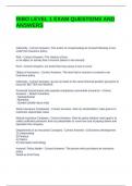 RIBO LEVEL 1 EXAM QUESTIONS AND ANSWERS
