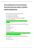 PRE-LICENSING REAL ESTATE EXAM BRAND  NEW&excl;&excl;QUESTIONS AND CORRECT ANSWERS&rpar;  VERIFIED ANSWERS 2025