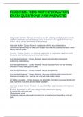 RIBO RIBO RIBO ACT INFORMATION EXAM QUESTIONS AND ANSWERS &vert; VERIFIED