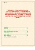 TMC NBRC - EXAM BANK 2025&sol;2026 &vert;  ACCURATE CURRENTLY TESTING EXAM  VERSIONS WITH 860 REAL EXAM QUESTIONS  AND ANSWERS WITH RATIONALES &vert; EXPERT  VERIFIED FOR GUARANTEED PASS &vert; LATEST  UPDATE