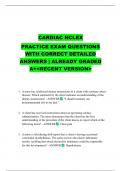 CARDIAC NCLEX PRACTICE EXAM QUESTIONS WITH CORRECT DETAILED ANSWERS &vert; ALREADY GRADED A&plus;<RECENT VERSION>