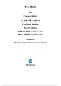 Test Bank For Connections&colon; A World History&comma; Combined Volume 4th Edition by Edward H&period; Judge&comma; Chapters 1-38