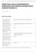 CBSPD FINAL EXAM COMPREHENSIVE QUESTIONS AND VERIFIED ANSWERS &lpar;2025&rpar; ALREADY GRADED A&plus;