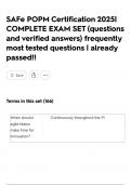 SAFe POPM Certification 2025&vert; COMPLETE EXAM SET &lpar;questions and verified answers&rpar; frequently most tested questions &vert; already passed&excl;&excl;