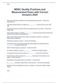 MSSC Quality Practices and  Measurement Exam with Correct  Answers 2025 
