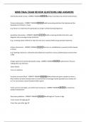 MNB FINAL EXAM REVIEW QUESTIONS AND ANSWERS