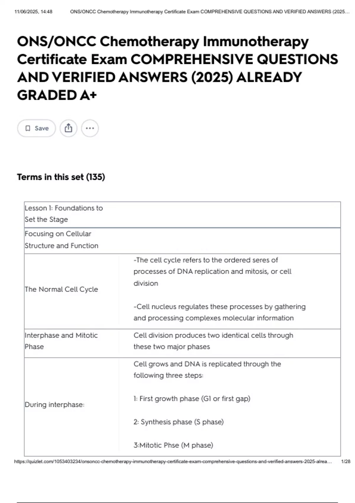 ONS/ONCC Chemotherapy Immunotherapy Certificate Exam COMPREHENSIVE ...