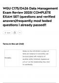 WGU C175&sol;D426 Data Management Exam Review 2025&vert; COMPLETE EXAM SET &lpar;questions and verified answers&rpar;frequently most tested questions &vert; already passed&excl;&excl;