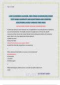 LADC &lpar;LICENSED ALCOHOL AND DRUG COUNSELOR&rpar; EXAM TEST BANK COMPLETE 400 QUESTIONS AND VERIFIED SOLUTIONS LATEST UPDATE THIS YEAR&period;