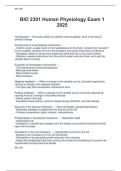 BIO 2301 Human Physiology Exam 1  2025 