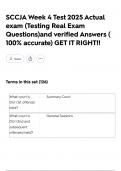 SCCJA Week 4 Test 2025 Actual exam &lpar;Testing Real Exam Questions&rpar;and verified Answers &lpar; 100&percnt; accurate&rpar; GET IT RIGHT&excl;&excl;