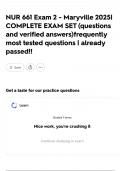 NUR 661 Exam 2 - Maryville 2025&vert; COMPLETE EXAM SET &lpar;questions and verified answers&rpar;frequently most tested questions &vert; already passed&excl;&excl;