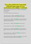 PTA LAWS AND RULES Exam Florida  UPDATED Study Guide ACTUAL  QUESTIONS AND CORRECT ANSWERS