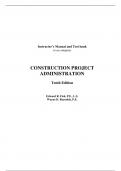 Solutions & Test Bank for Construction Project Administration&comma; 10th edition by Edward R&period; Fisk&comma; All Chapters 1-21
