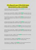 PTA Board Exam UPDATED Study  QUESTIONS AND ANSWERS