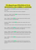 PTA Board Exam UPDATED ACTUAL  QUESTIONS AND CORRECT ANSWERS
