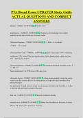 PTA Board Exam UPDATED Study Guide  ACTUAL QUESTIONS AND CORRECT  ANSWERS