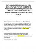 DATA DRIVEN DECISION MAKING WGU C207 ACTUAL EXAM WITH QUESTIONS AND CORRECT ANSWERS &vert;&vert;FREQUENTLY TESTED QUESTIONS ALREADY A&plus; GRADED&vert;GUARANTEED PASS&vert; 2025-2026 UPDATE&period;