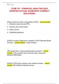 CCIM 101 - FINANCIAL ANALYSIS 2025  UPDATED ACTUAL EXAM WITH CORRECT  SOLUTIONS&period;
