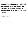 Patho NURS 3366 Exam 3 &lpar;2025&rpar; comprehensive questions and verified answers &lpar;detailed & elaborated&rpar; ACTUAL EXAM 2025 TEST&excl;&excl;