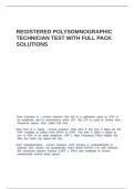 REGISTERED POLYSOMNOGRAPHIC TECHNICIAN TEST WITH FULL PACK SOLUTIONS