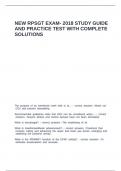 NEW RPSGT EXAM- 2018 STUDY GUIDE AND PRACTICE TEST WITH COMPLETE SOLUTIONS