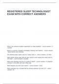 REGISTERED SLEEP TECHNOLOGIST EXAM WITH CORRECT ANSWERS