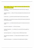 ANAT 100 &lpar;Block Theory 1&rpar; - Queen's University Exam&vert;Questions And Correct Answers&vert;Verified