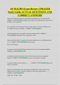 AP MACRO Exam Review UPDATED  Study Guide ACTUAL QUESTIONS AND  CORRECT ANSWERS
