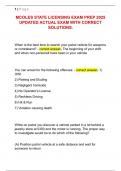 MCOLES STATE LICENSING EXAM PREP 2025  UPDATED ACTUAL EXAM WITH CORRECT  SOLUTIONS&period; 
