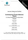 Contemporary Human Behavior Theory&colon; A Critical Perspective for Social Work Practice &lpar;4th Edition&comma; Susan P&period; Robbins&rpar; &ndash; Complete Test Bank with Exam Questions and Answers