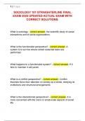 SOCIOLOGY 101 STRAIGHTERLINE FINAL  EXAM 2025 UPDATED ACTUAL EXAM WITH  CORRECT SOLUTIONS&period;