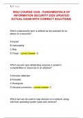 WGU COURSE C836 - FUNDAMENTALS OF  INFORMATION SECURITY 2025 UPDATED  ACTUAL EXAM WITH CORRECT SOLUTIONS&period;