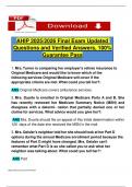 AHIP 2025&sol;2026 Final Exam Updated Questions and Verified Answers&comma; 100&percnt; Guarantee Pass