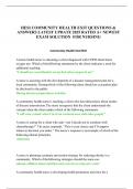 HESI COMMUNITY HEALTH EXIT QUESTIONS & ANSWERS LATEST UPDATE 2025 RATED A&plus; NEWEST EXAM SOLUTION  FOR NURSING