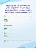 Exam 2&colon; CHM 101&sol; CHM101 &lpar;NEW 2025&sol; 2026 Update&rpar; Introduction to General&comma; Organic&comma; and Biochemistry Review&vert; Questions & Answers&vert; Grade A&vert; 100&percnt; Correct &lpar;Verified Solutions&rpar;- GCU