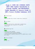 Exam 1&colon; CHM 101&sol; CHM101 &lpar;NEW 2025&sol; 2026 Update&rpar; Introduction to General&comma; Organic&comma; and Biochemistry Guide&vert; Questions & Answers&vert; Grade A&vert; 100&percnt; Correct &lpar;Verified Solutions&rpar;- GCU