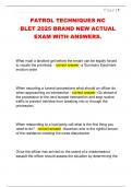 PATROL TECHNIQUES NC  BLET 2025 BRAND NEW ACTUAL  EXAM WITH ANSWERS&period; 