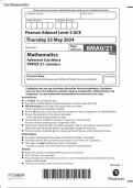 EDEXCEL AS LEVEL MATHS 2024 PAPER 21 STATISTICS QP AND MARKSCHEME&period; COMPLETE GUIDE&period; DETAILED QUESTIONS AND VERIFIED ANWERS&period; GRADED A&plus;&period;