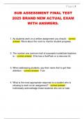 SUB ASSESSMENT FINAL TEST  2025 BRAND NEW ACTUAL EXAM  WITH ANSWERS&period;